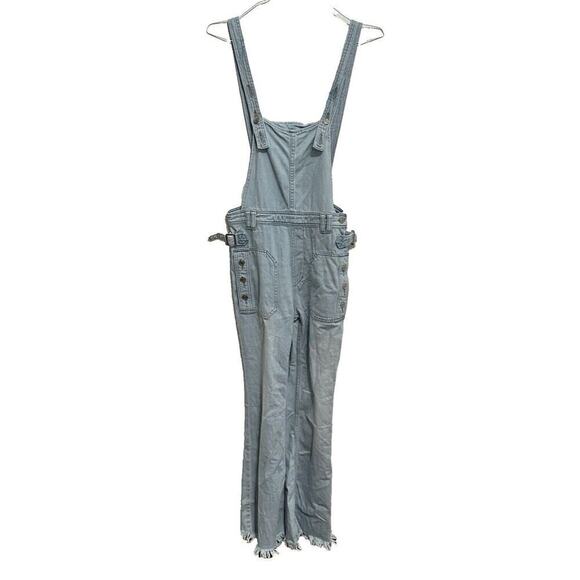Free People We The Free Denim Bib Overall Jumpsuit Jeans Flare Bootcut Size 26 - Picture 1 of 11